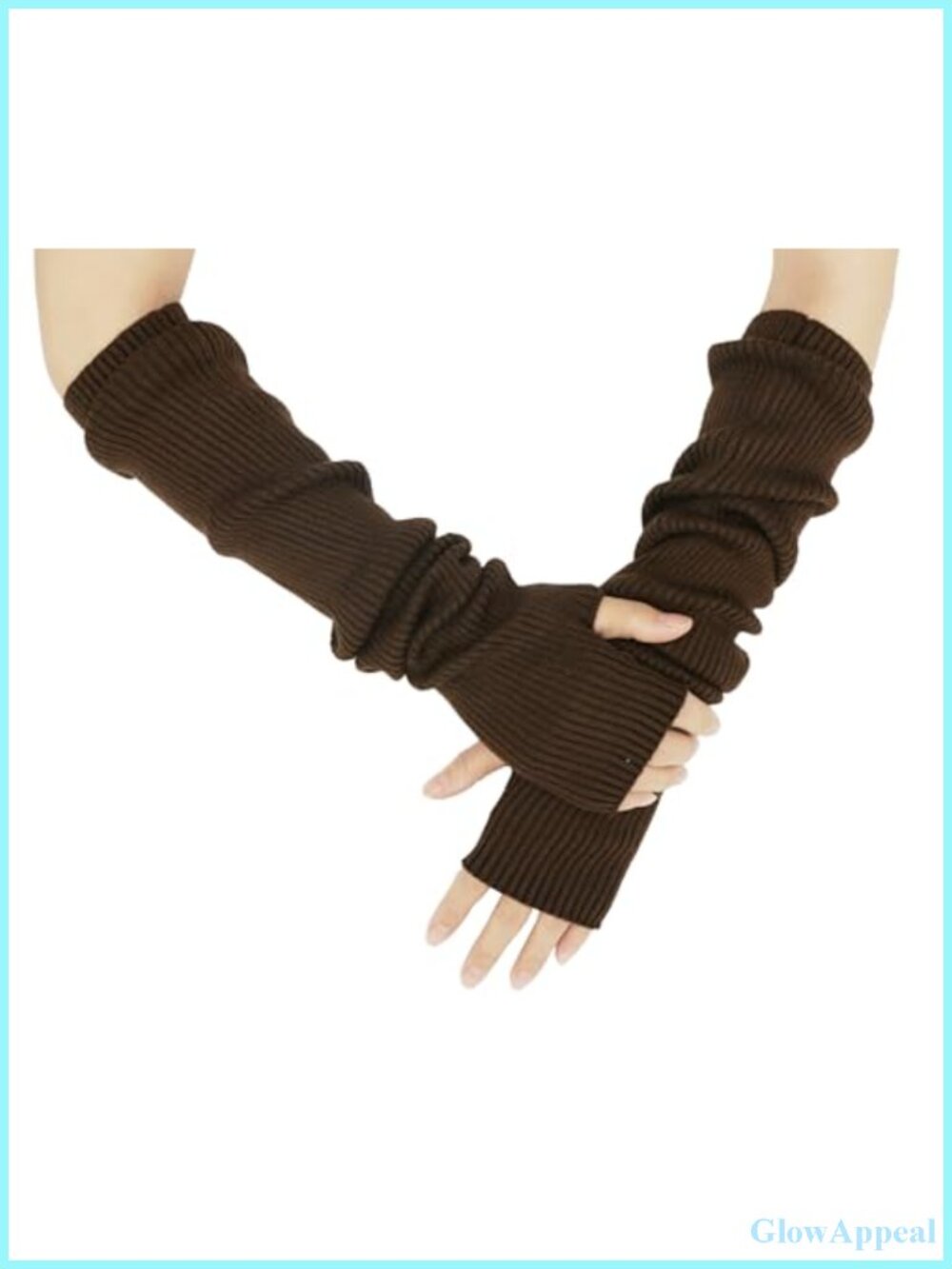 Women's Cashmere Fingerless Arm Warmers Long Gloves Winter Hand Warmers Cozy